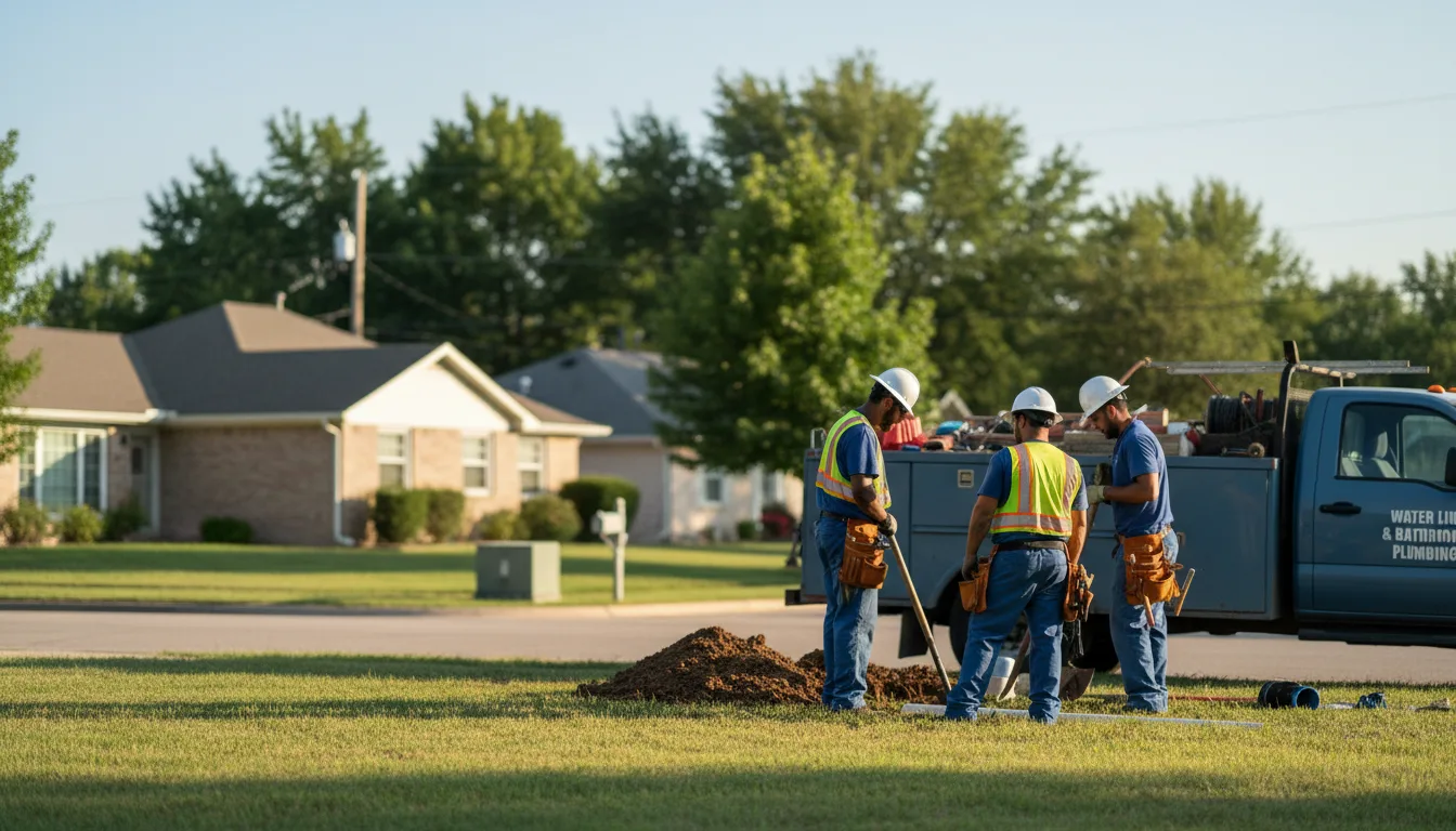 Residential water line and bathroom plumbing service in Mentone, IN